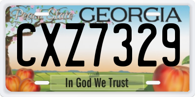 GA license plate CXZ7329