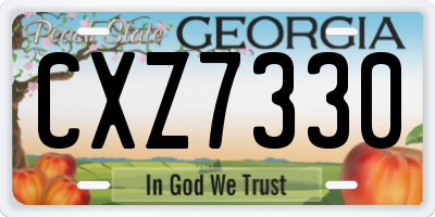 GA license plate CXZ7330