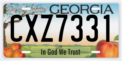 GA license plate CXZ7331