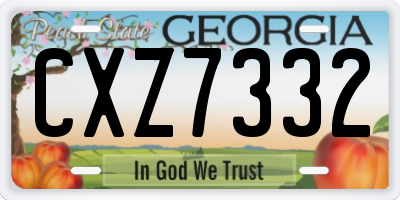 GA license plate CXZ7332