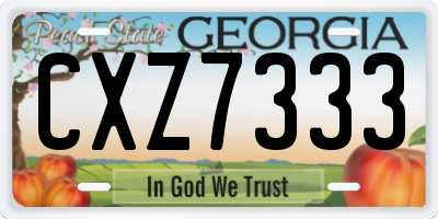 GA license plate CXZ7333