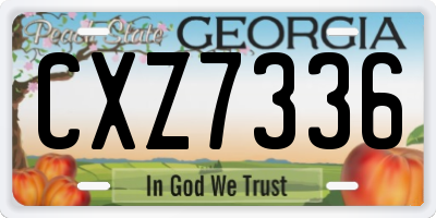 GA license plate CXZ7336