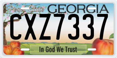 GA license plate CXZ7337