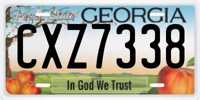 GA license plate CXZ7338