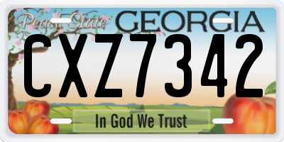 GA license plate CXZ7342