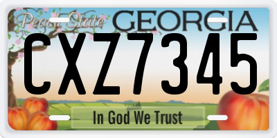 GA license plate CXZ7345