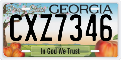 GA license plate CXZ7346