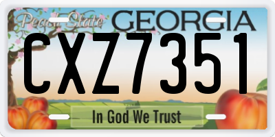GA license plate CXZ7351