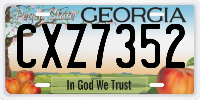 GA license plate CXZ7352