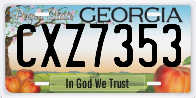 GA license plate CXZ7353