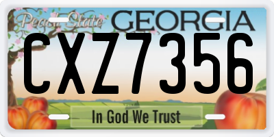 GA license plate CXZ7356