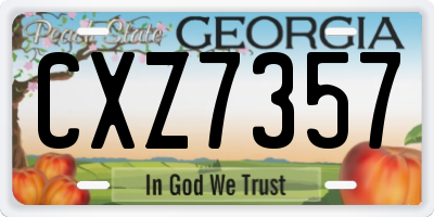 GA license plate CXZ7357