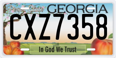 GA license plate CXZ7358