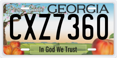 GA license plate CXZ7360