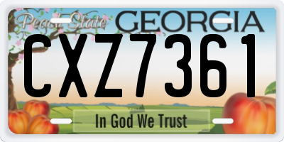 GA license plate CXZ7361