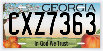 GA license plate CXZ7363