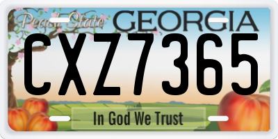 GA license plate CXZ7365