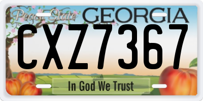 GA license plate CXZ7367