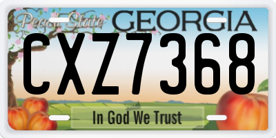 GA license plate CXZ7368