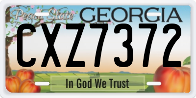 GA license plate CXZ7372