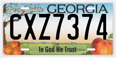 GA license plate CXZ7374