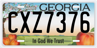 GA license plate CXZ7376