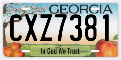 GA license plate CXZ7381