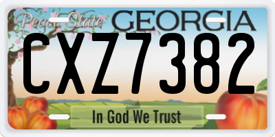 GA license plate CXZ7382