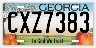 GA license plate CXZ7383