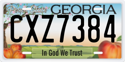GA license plate CXZ7384