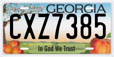 GA license plate CXZ7385