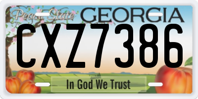 GA license plate CXZ7386