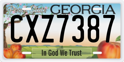 GA license plate CXZ7387