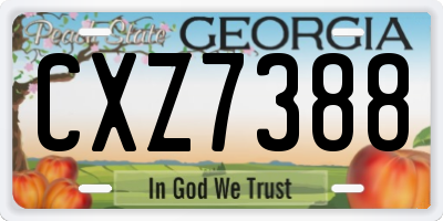 GA license plate CXZ7388