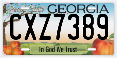 GA license plate CXZ7389