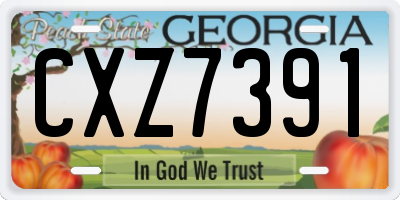 GA license plate CXZ7391