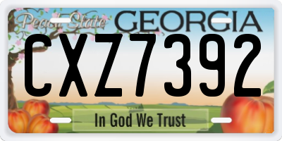 GA license plate CXZ7392