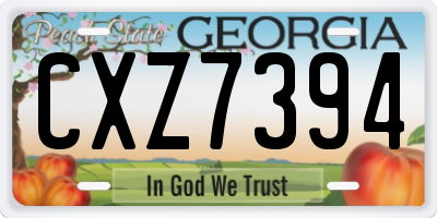GA license plate CXZ7394