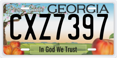 GA license plate CXZ7397