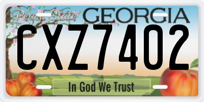 GA license plate CXZ7402