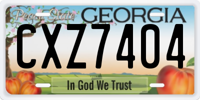GA license plate CXZ7404