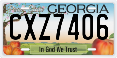 GA license plate CXZ7406