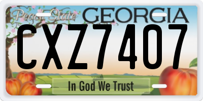 GA license plate CXZ7407