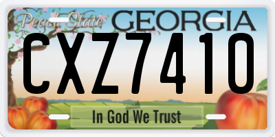GA license plate CXZ7410