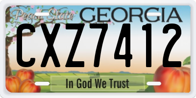 GA license plate CXZ7412