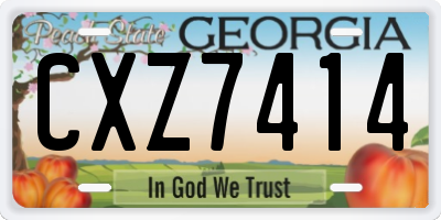 GA license plate CXZ7414