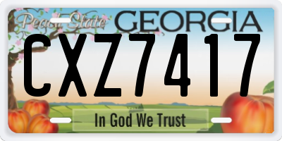GA license plate CXZ7417
