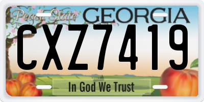 GA license plate CXZ7419