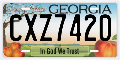 GA license plate CXZ7420