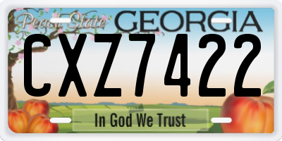GA license plate CXZ7422